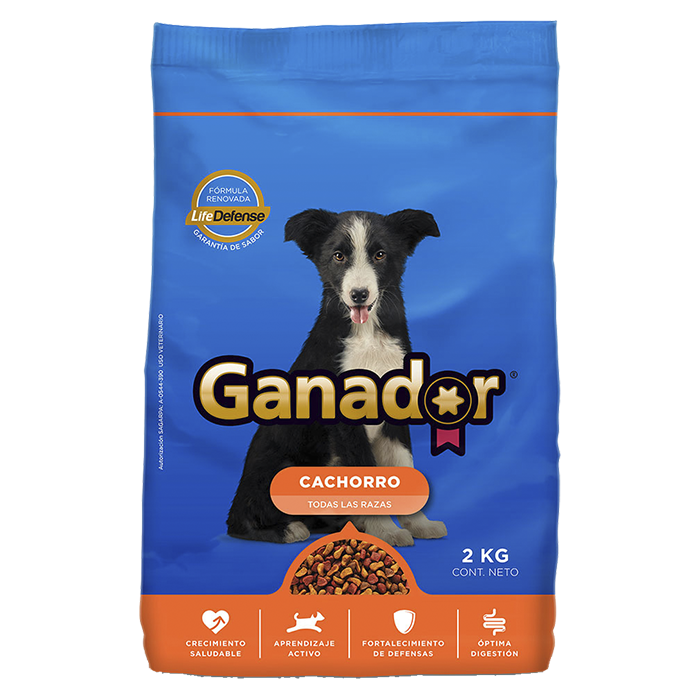 ALIMENTO PARA PERRO GANADOR CACHORRO 27% PROTEINA BOLSA 2  KG.