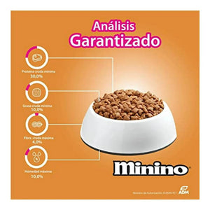 ALIMENTO PARA GATO 30% PROTEÍNA MININO POLLO Y PESCADO BOLSA 1.300  KG.