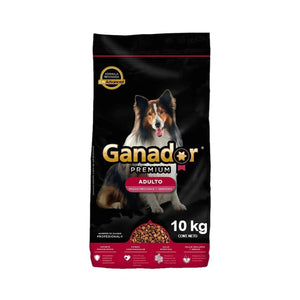 ALIMENTO PARA PERRO GANADOR PREMIUM RAZAS MEDIANAS Y GRANDES 24% PROTEINA BULTO 10  KG.