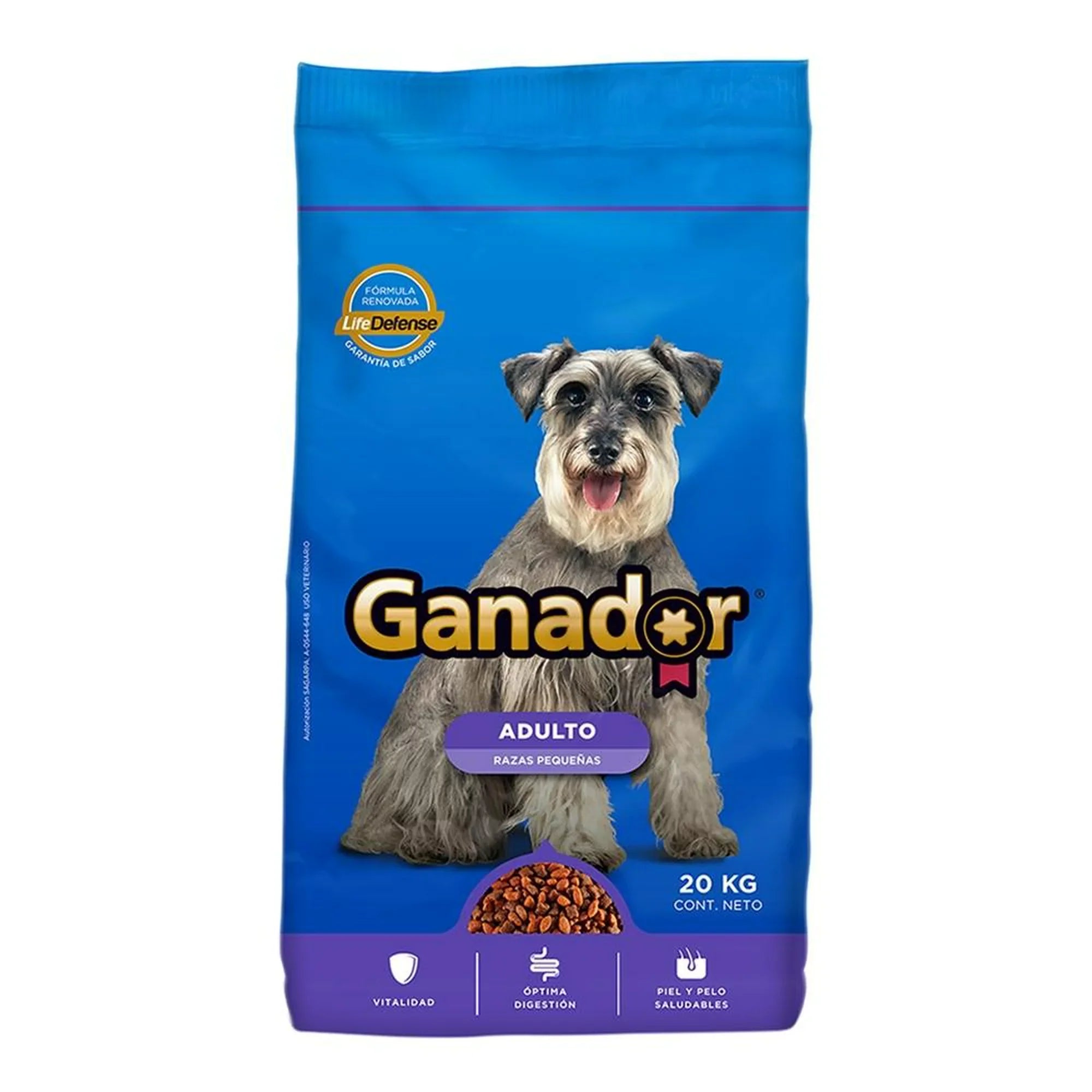 ALIMENTO P/PERRO GANADOR ADULTO RAZAS PEQUEÑAS 23% PROTEINAS BULTO 20  KG.