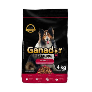 ALIMENTO PARA PERRO GANADOR PREMIUM RAZAS MEDIANAS Y GRANDES 24% PROTEINA BOLSA 4  KG.