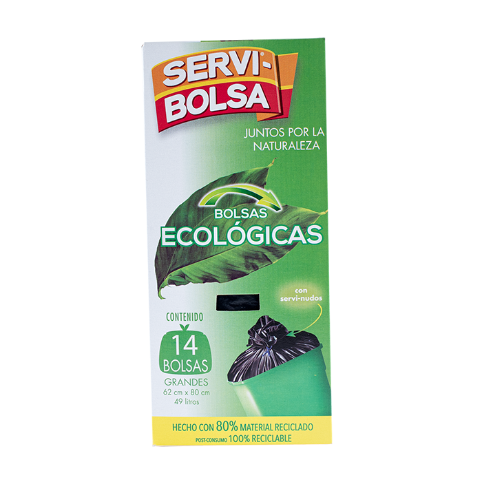 BOLSA PARA BASURA  SERVI-BOLSA ECOLOGICA GRANDE 62X80 14  PZA.