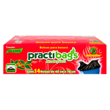 BOLSA PARA BASURA  PRACTIBAGS GRANDE NUDOFACIL 62X76 14  QT.