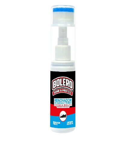 RENOVADOR DE GAMUZA NEGRO CON CEPILLO BOLERO 100  ML.