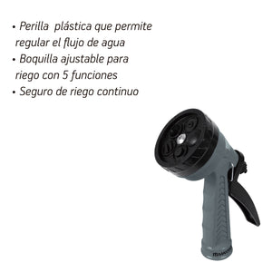 PISTOLA PLASTICA MAX TOOL 5 FUNCIONES 1  PZA.