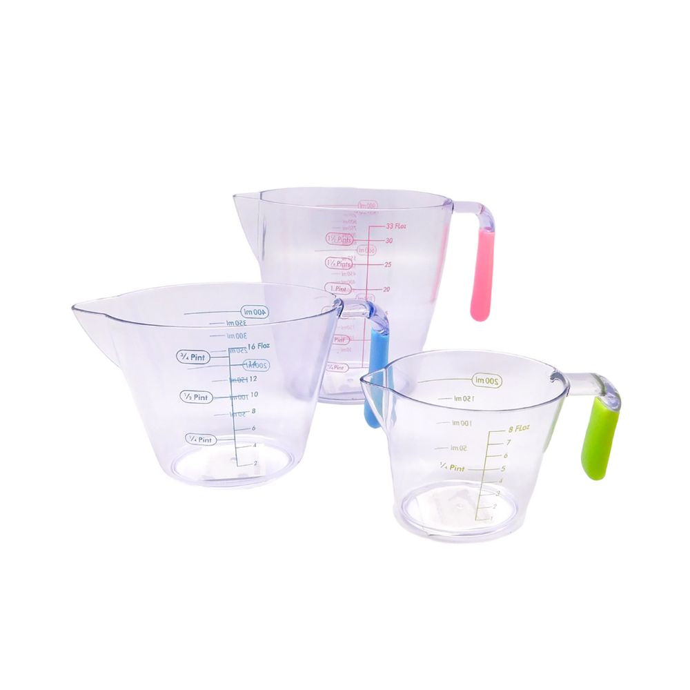 SET DE 3 TAZAS MEDIDORAS 200 400 Y 900 ML 3  PZA.