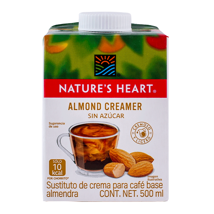 SUSTITUTO DE CREMA PARA CAFE ALMENDRA NATURES HEART 500  ML.