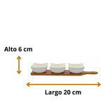 JUEGO DE 3 BOTANEROS DE CERÁMICA CON BASE DE BAMBÚ 3  PZA.