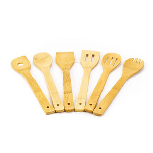 SET DE 6 UTENSILIOS DE BAMBÚ 6  PZA.