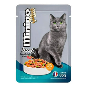 ALIMENTO PARA GATO MININO PLUS ADULTO CARNITAS DE ATÚN POUCH 85  GR.