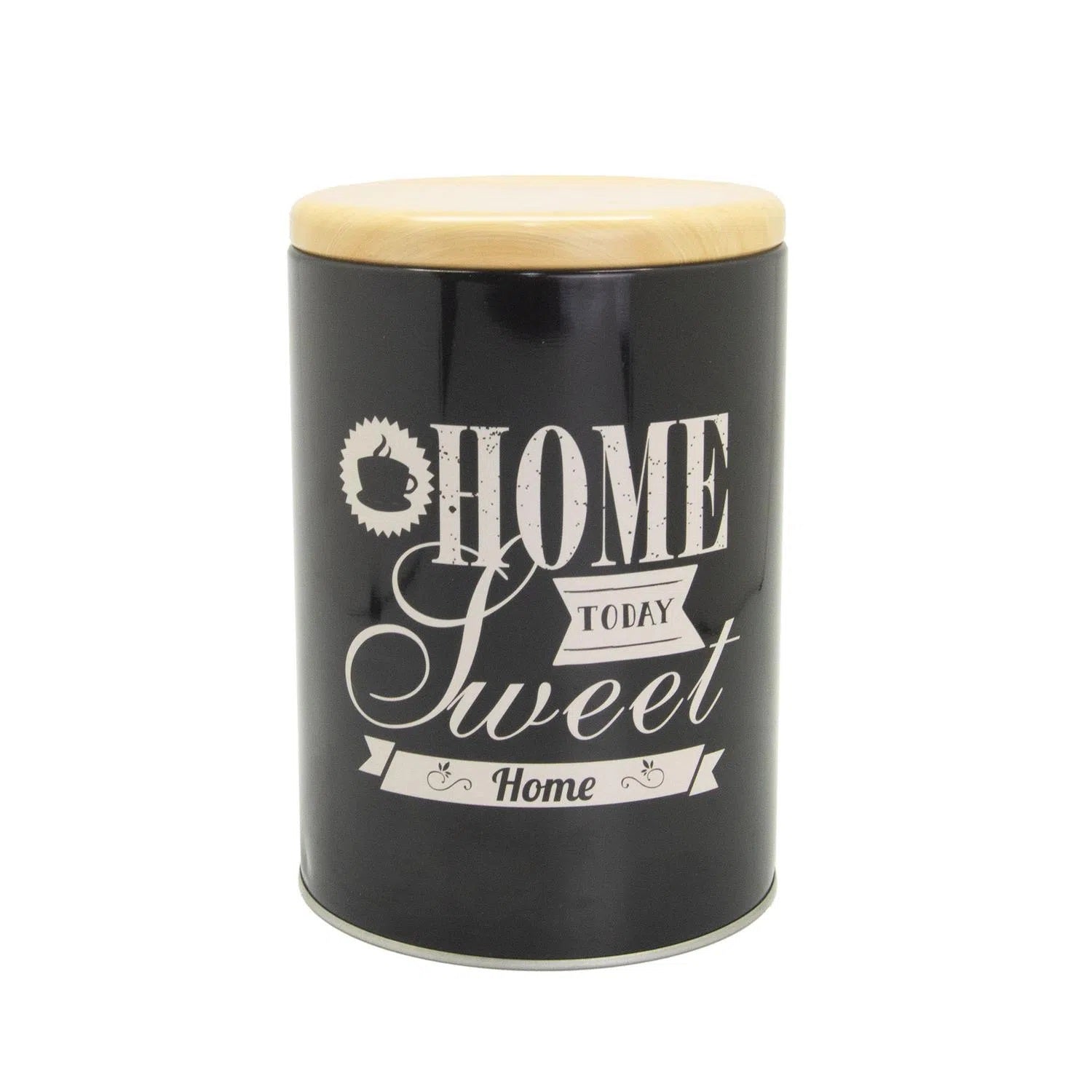 RECIPIENTE REDONDO DE LATA CON TAPA HOME SWEET 1  PZA.