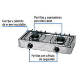 PARRILLA DE GAS DE SOBREPONER 2 QUEMADORES INOX FOSET PAGA-2X 1  PZA.