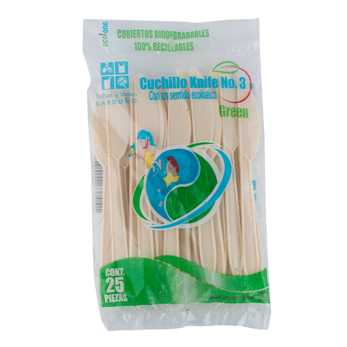 Tenedor Desechable Ecoshell Jumbo Biodegradable 25 pzas