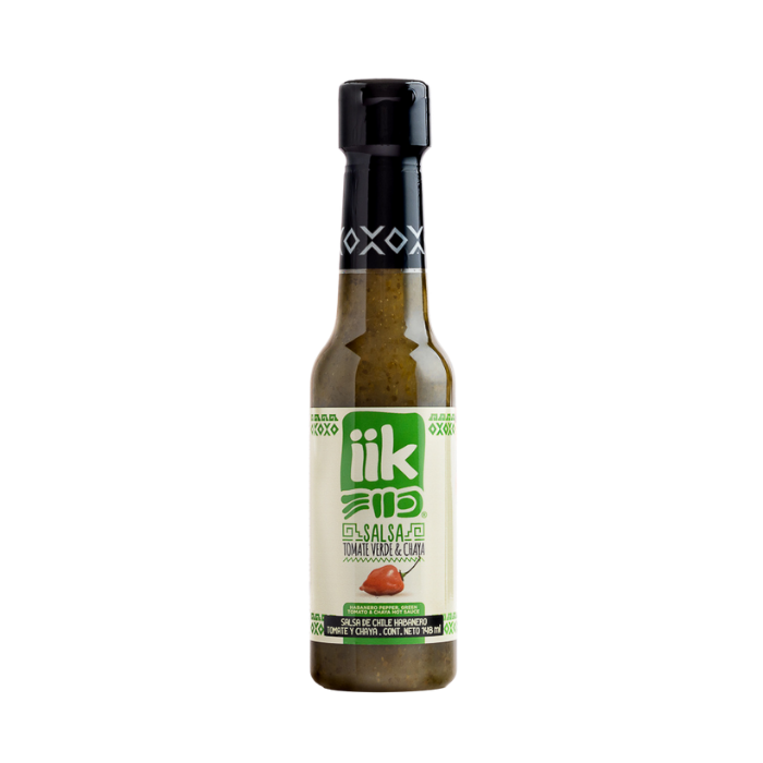 SALSA DE CHAYA Y TOMATE VERDE IIK BOTELLA 148  ML.