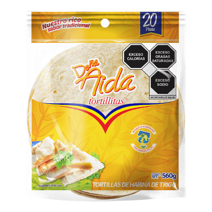 TORTILLAS DE HARINA DE TRIGO DOÑA AIDA 560  GR.