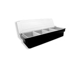 CAJA PARA CONDIMENTOS CON 4 COMPARTIMIENTOS COLOR NEGRO 50 X 15 CM. 1  PZA.