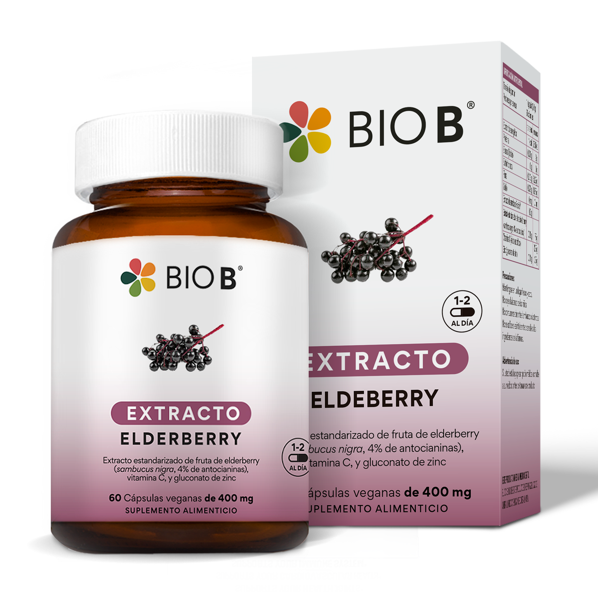 EXTRACTO ELDERBERRY BIO B FRASCO  60 CAPSULAS 1  PZA.