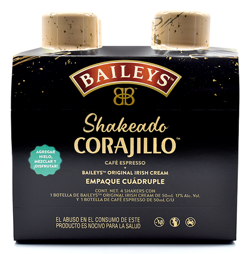 AUTENTICO CORAJILLO BAILEYS 4PACK 100  ML.