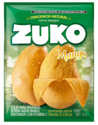 BEBIDA EN POLVO ZUKO MANGO 13  GR.