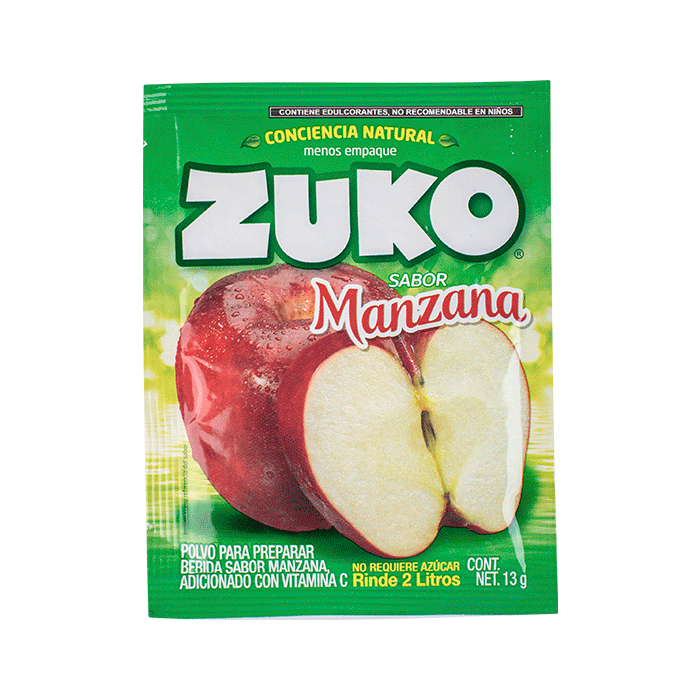 BEBIDA EN POLVO ZUKO MANZANA 13  GR.