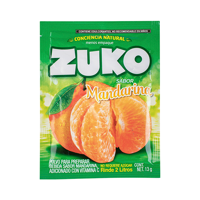 BEBIDA EN POLVO ZUKO MANDARINA 13  GR.