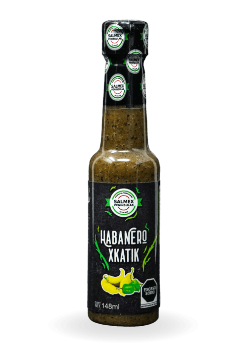 SALSA DE CHILE HABANERO-XKATIK SALMEX BOTELLA 148  ML.