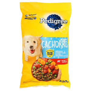 ALIMENTO PARA PERRO PEDIGREE CACHORRO 23% PROTEÍNA BOLSA 420  GR.