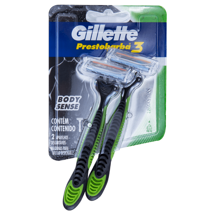 GILLETTE PRESTOBARBA 3 MAQUINA PARA AFEITAR BODY SENSE 2  PZA.