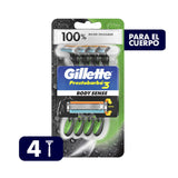 MAQUINA PARA AFEITAR GILLETTE PRESTOBARBA 3 BODY SENSE PACK 4  PZA.