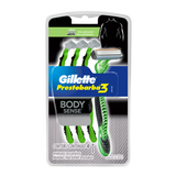 MAQUINA PARA AFEITAR GILLETTE PRESTOBARBA 3 BODY SENSE PACK 4  PZA.