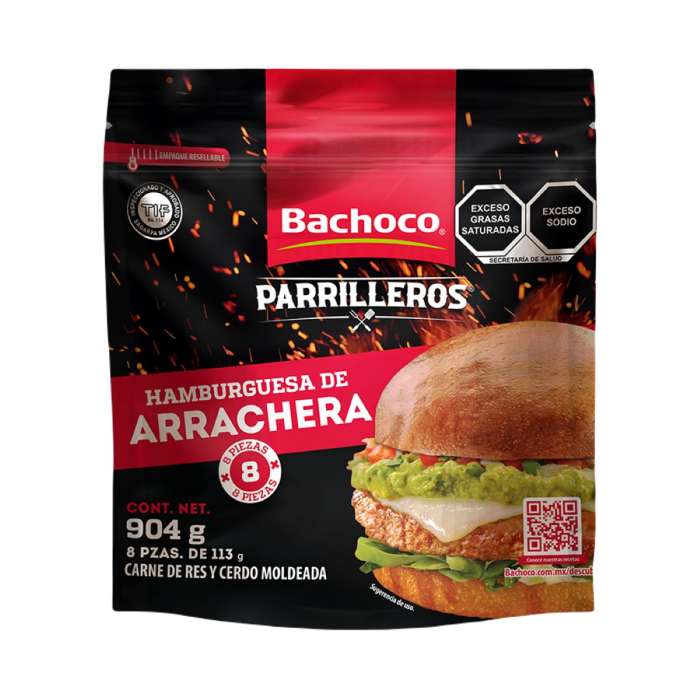 HAMBURGUESA ARRACHERA BACHOCO 904  GR.