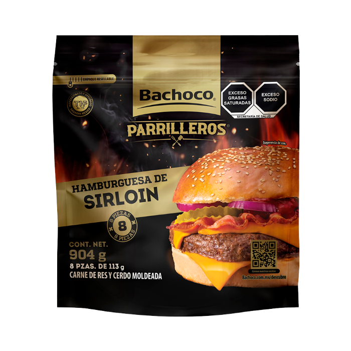 HAMBURGUESA SIRLOIN  BOLSA  BACHOCO 904  GR.