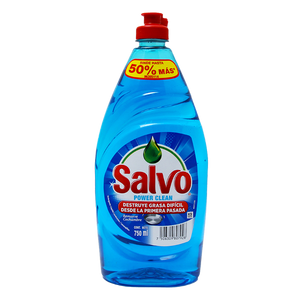 DETERGENTE LIQUIDO LAVATRASTES SALVO POWER CLEAN 750  ML.