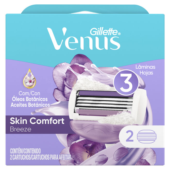 GILLETTE VENUS BREEZE CARTUCHOS PARA AFEITAR 3 HOJAS 2  PZA.