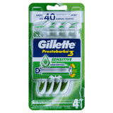 GILLETTE PRESTOBARBA 3 MAQUINAS PARA AFEITAR DESECHABLES 4  PZA.