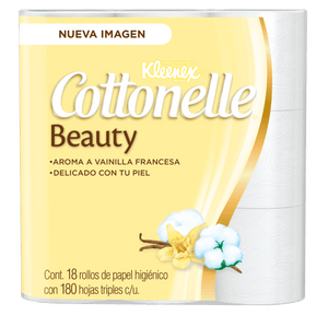 PAPEL HIGIENICO KLEENEX COTTONELLE BEAUTY CARE 180 HT 18  ROLLO