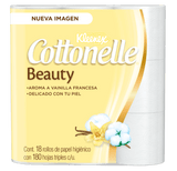 PAPEL HIGIENICO KLEENEX COTTONELLE BEAUTY CARE 180 HT 18  ROLLO