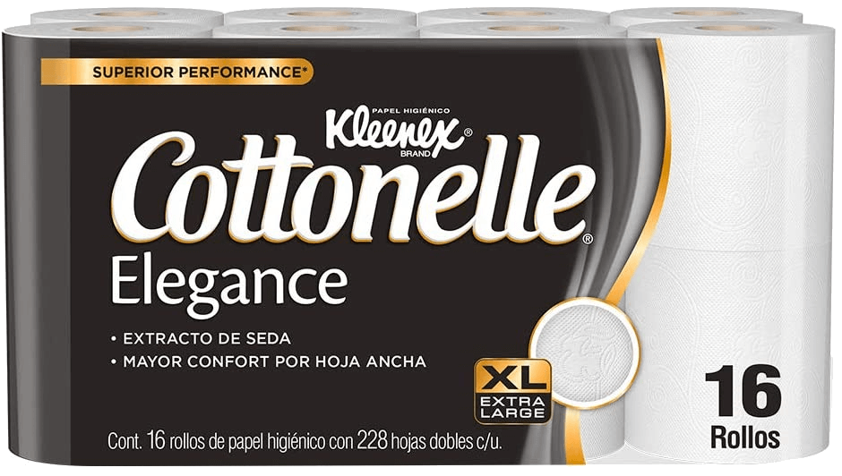 PAPEL HIGIENICO KLEENEX COTTONELLE ELEGANCE 228 HD 16  ROLLO