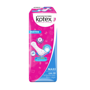 KOTEX MAXI PANTIPROTECTORES EXTRA LARGOS 80  PZA.