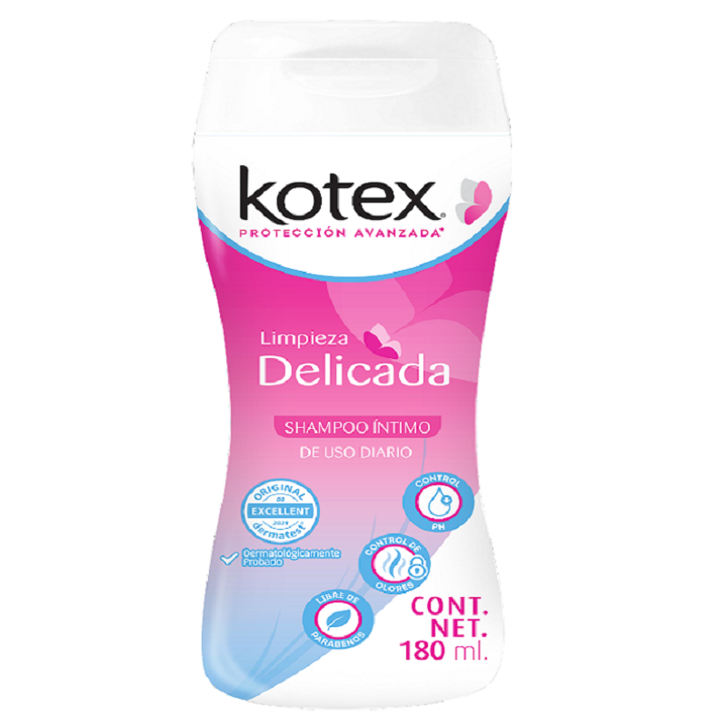 SHAMPOO INTIMO KOTEX LIMPIEZA DELICADA 180  ML.