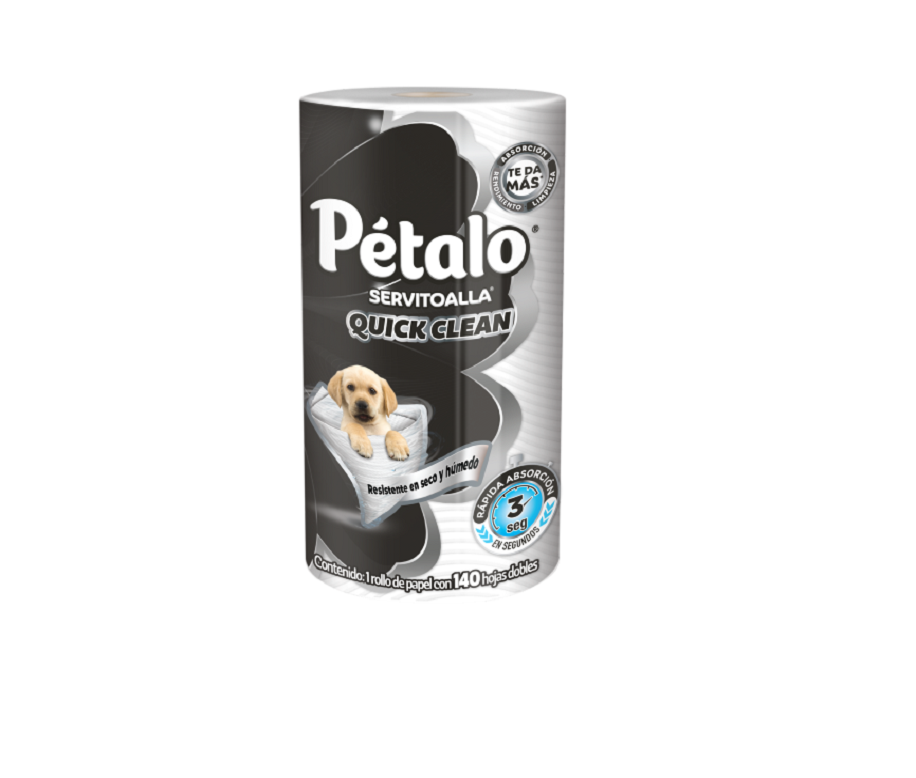 TOALLA DE PAPEL PARA COCINA PETALO QUICK CLEAN 1  ROLLO