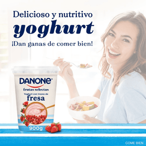 YOGHURT BATIDO DANONE CON FRESA 900  GR.