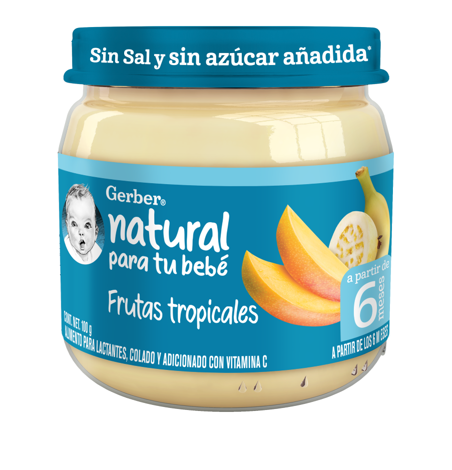 GERBER 2DA ETAPA FRUTAS TROPICALES FRASCO 100  GR.