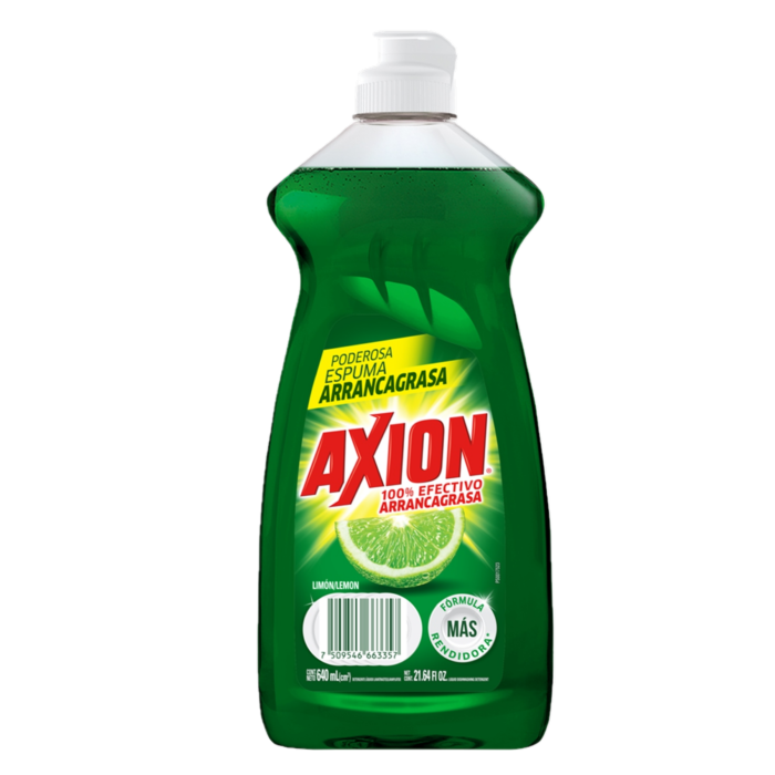 DETERGENTE LIQUIDO LAVATRASTES AXION LIMÓN 640  ML.