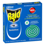 INSECTICIDA ESPIRAL RAIDOLITOS ANTI MOSQUITOS VERDE 10  PZA.