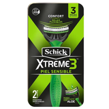 RASTRILLO DESECHABLE SCHICK XTREME 3 PIEL SENSIBLE CON 2 PZA 2  PZA.