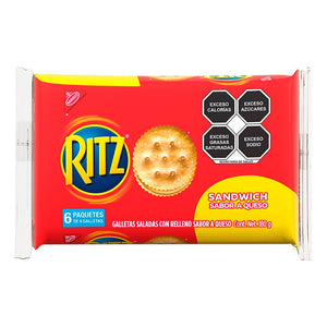 GALLETAS RITZ SANDWICH RELLENA DE CREMA SABOR A QUESO PAQUETE 180  GR.