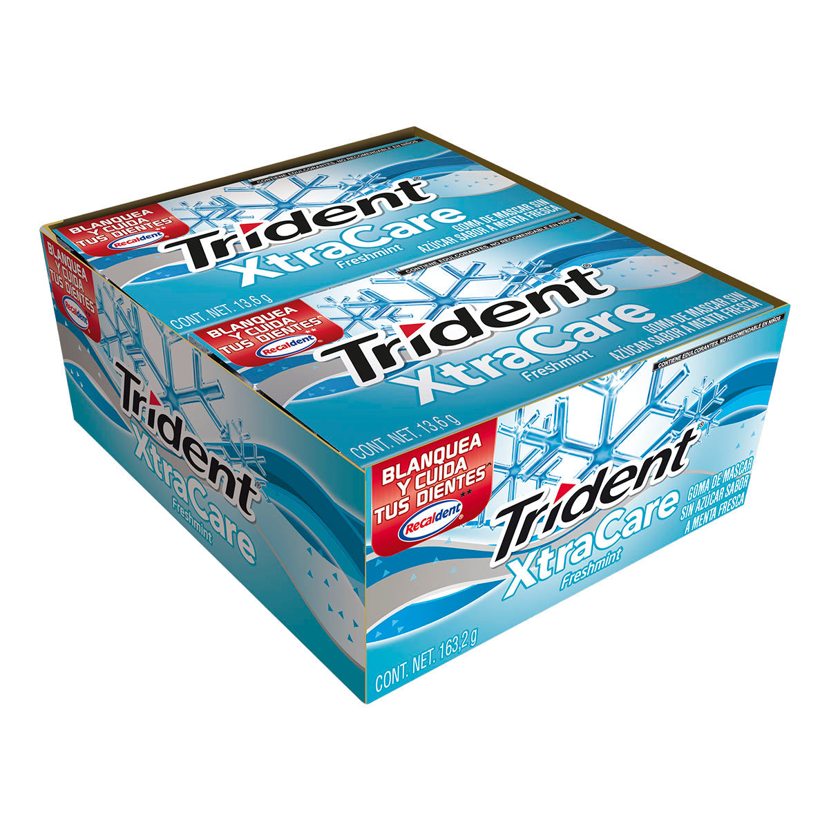 CHICLE TRIDENT XTRACARE FRESHMINT DISPLAY 12  PZA.