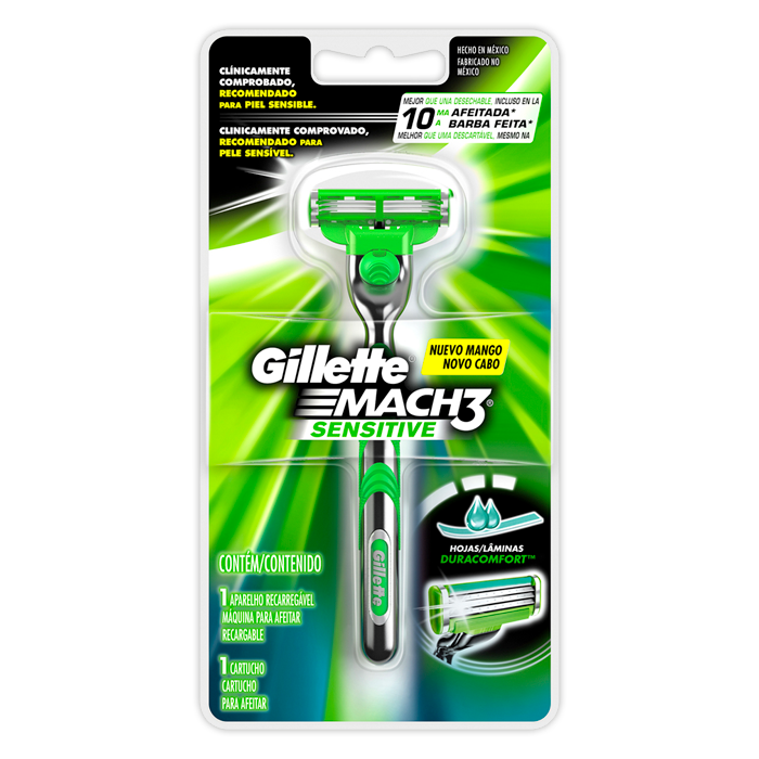 GILLETTE MACH 3 MAQUINA PARA AFEITAR SENSITIVE 1  PZA.