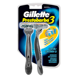 MAQUINA PARA AFEITAR GILLETTE PRESTOBARBA 3 2  PZA.